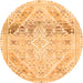 Round Abstract Orange Modern Rug, abs2131org