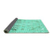 Sideview of Abstract Turquoise Modern Rug, abs2131turq