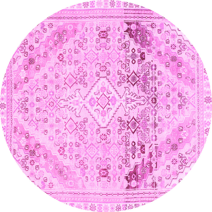 Round Abstract Pink Modern Rug, abs2131pnk