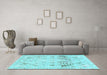 Machine Washable Abstract Light Blue Modern Rug in a Living Room, wshabs2131lblu