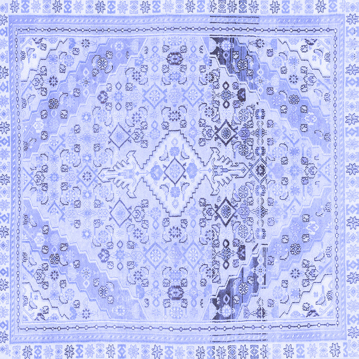 Square Abstract Blue Modern Rug, abs2131blu