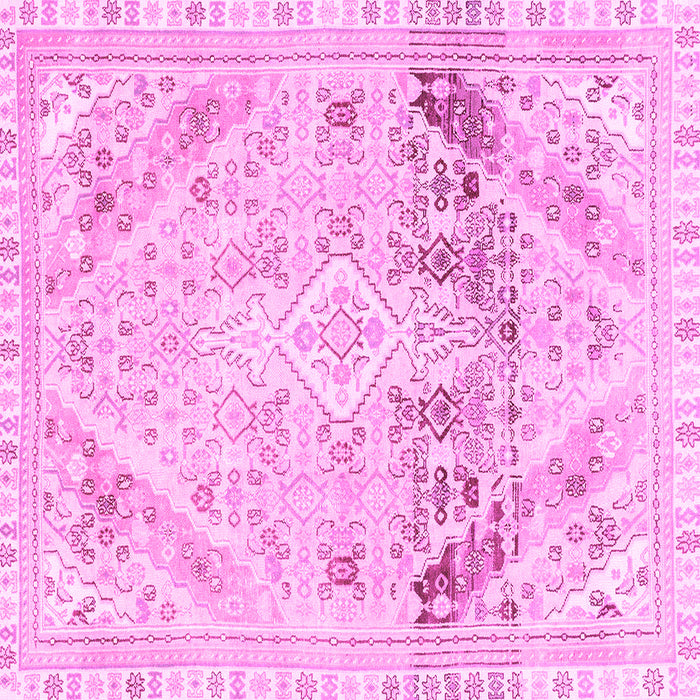 Square Machine Washable Abstract Pink Modern Rug, wshabs2131pnk