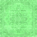 Square Abstract Emerald Green Modern Rug, abs2132emgrn