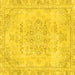 Square Abstract Yellow Modern Rug, abs2132yw