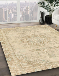 Abstract Khaki Gold Modern Rug, abs2132