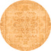 Round Abstract Orange Modern Rug, abs2132org