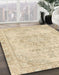 Abstract Khaki Gold Modern Rug in Family Room, abs2132