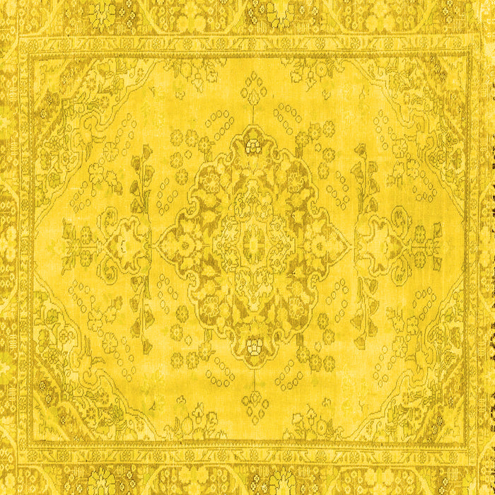 Square Machine Washable Abstract Yellow Modern Rug, wshabs2132yw