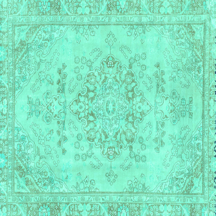 Square Abstract Turquoise Modern Rug, abs2132turq
