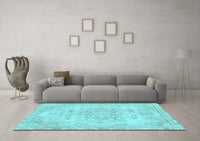 Machine Washable Abstract Light Blue Modern Rug, wshabs2132lblu