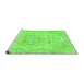 Sideview of Machine Washable Abstract Green Modern Area Rugs, wshabs2132grn