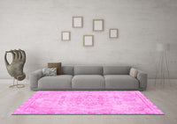 Machine Washable Abstract Pink Modern Rug, wshabs2132pnk