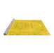 Sideview of Machine Washable Abstract Yellow Modern Rug, wshabs2132yw