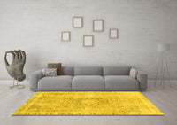 Machine Washable Abstract Yellow Modern Rug, wshabs2133yw