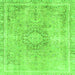 Square Abstract Green Modern Rug, abs2133grn