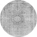 Round Abstract Gray Modern Rug, abs2133gry