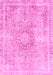 Machine Washable Abstract Pink Modern Rug, wshabs2133pnk