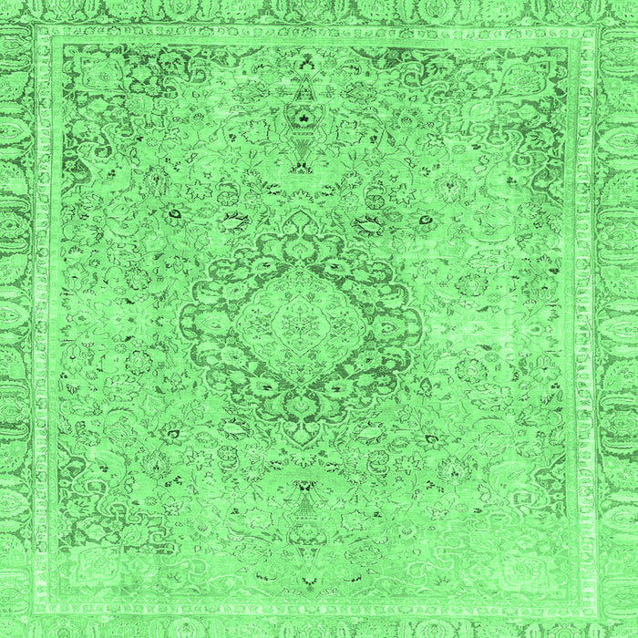Square Abstract Emerald Green Modern Rug, abs2133emgrn