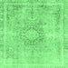 Square Abstract Emerald Green Modern Rug, abs2133emgrn