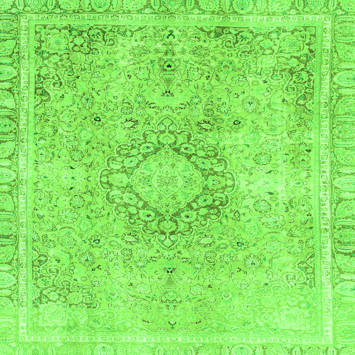 Square Machine Washable Abstract Green Modern Area Rugs, wshabs2133grn
