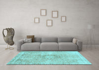 Machine Washable Abstract Light Blue Modern Rug, wshabs2133lblu