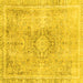 Square Abstract Yellow Modern Rug, abs2133yw