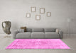 Machine Washable Abstract Pink Modern Rug in a Living Room, wshabs2133pnk