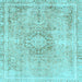 Square Abstract Light Blue Modern Rug, abs2133lblu