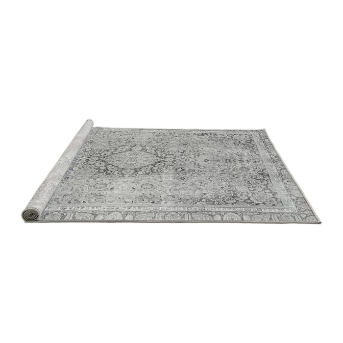 Sideview of Machine Washable Abstract Gray Modern Rug, wshabs2133gry