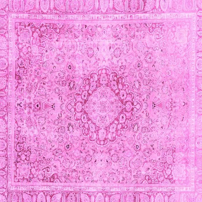 Square Abstract Pink Modern Rug, abs2133pnk