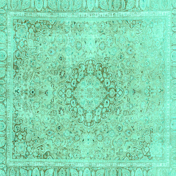 Square Abstract Turquoise Modern Rug, abs2133turq
