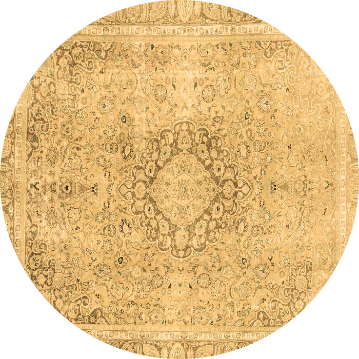 Round Abstract Brown Modern Rug, abs2133brn