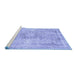 Sideview of Machine Washable Abstract Blue Modern Rug, wshabs2133blu