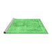 Sideview of Machine Washable Abstract Emerald Green Modern Area Rugs, wshabs2133emgrn