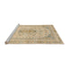 Sideview of Machine Washable Abstract Brown Gold Rug, wshabs2134