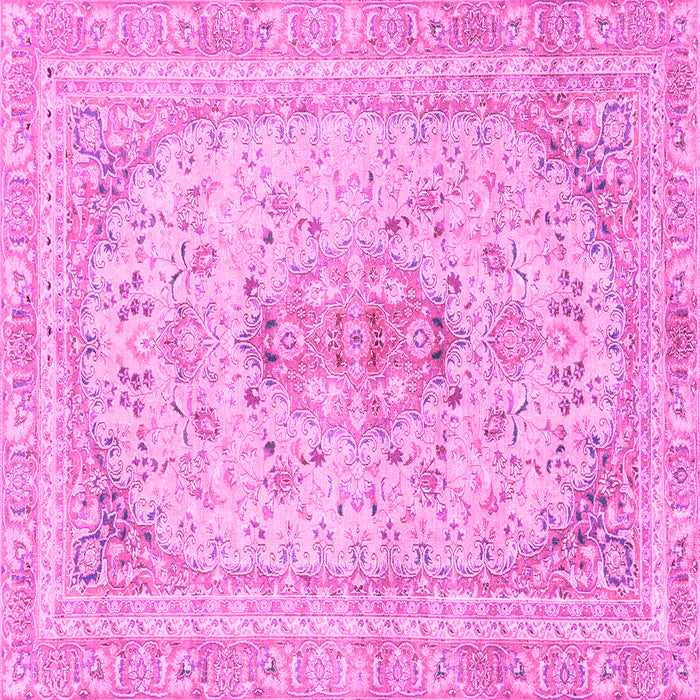 Square Machine Washable Abstract Pink Modern Rug, wshabs2134pnk