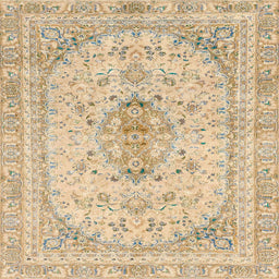Square Abstract Brown Gold Modern Rug, abs2134
