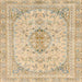 Square Abstract Brown Gold Modern Rug, abs2134