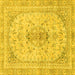 Square Abstract Yellow Modern Rug, abs2134yw