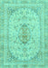 Machine Washable Abstract Turquoise Modern Area Rugs, wshabs2134turq