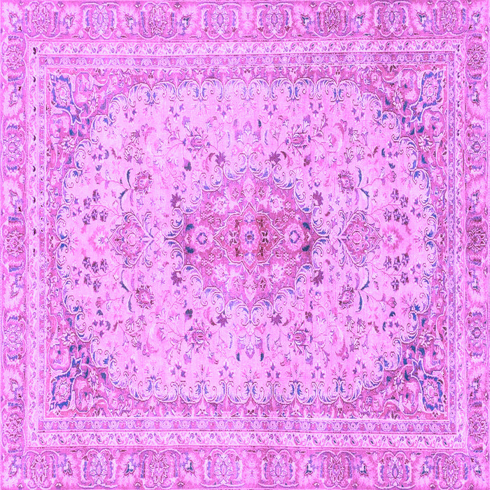 Square Machine Washable Abstract Purple Modern Area Rugs, wshabs2134pur