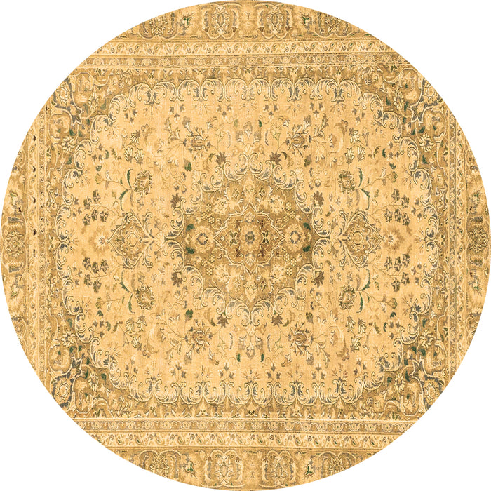 Round Machine Washable Abstract Brown Modern Rug, wshabs2134brn
