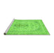 Sideview of Machine Washable Abstract Green Modern Area Rugs, wshabs2134grn