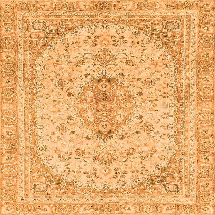 Square Machine Washable Abstract Orange Modern Area Rugs, wshabs2134org