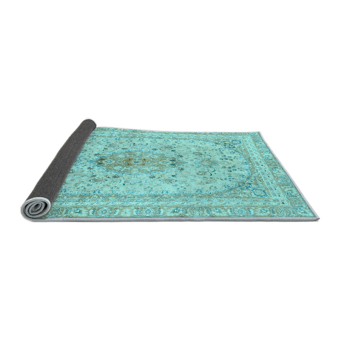 Sideview of Abstract Light Blue Modern Rug, abs2134lblu