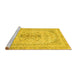 Sideview of Machine Washable Abstract Yellow Modern Rug, wshabs2134yw