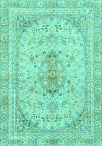 Abstract Turquoise Modern Rug, abs2134turq