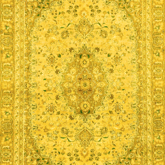 Machine Washable Abstract Yellow Modern Rug, wshabs2134yw