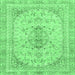 Square Abstract Emerald Green Modern Rug, abs2134emgrn