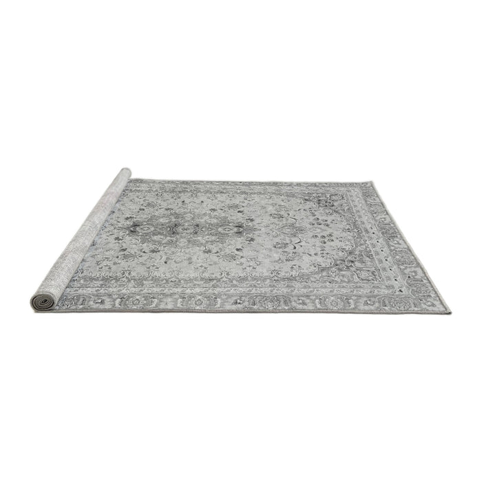 Sideview of Machine Washable Abstract Gray Modern Rug, wshabs2134gry